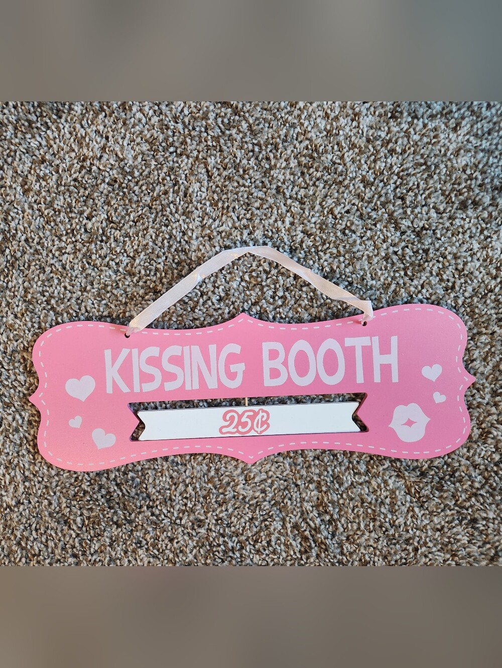 Pink "Kissing Booth" Hanging Sign